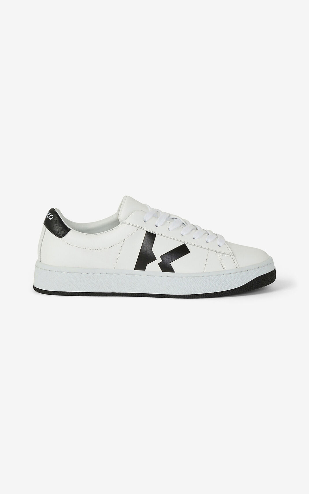 Kenzo Leather Kourt K Logo Sneakers White For Womens 4936MVGHQ